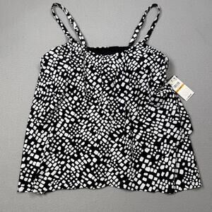 Island Escape Women's Cape Town Printed Tankini Top, Black 16 $50
